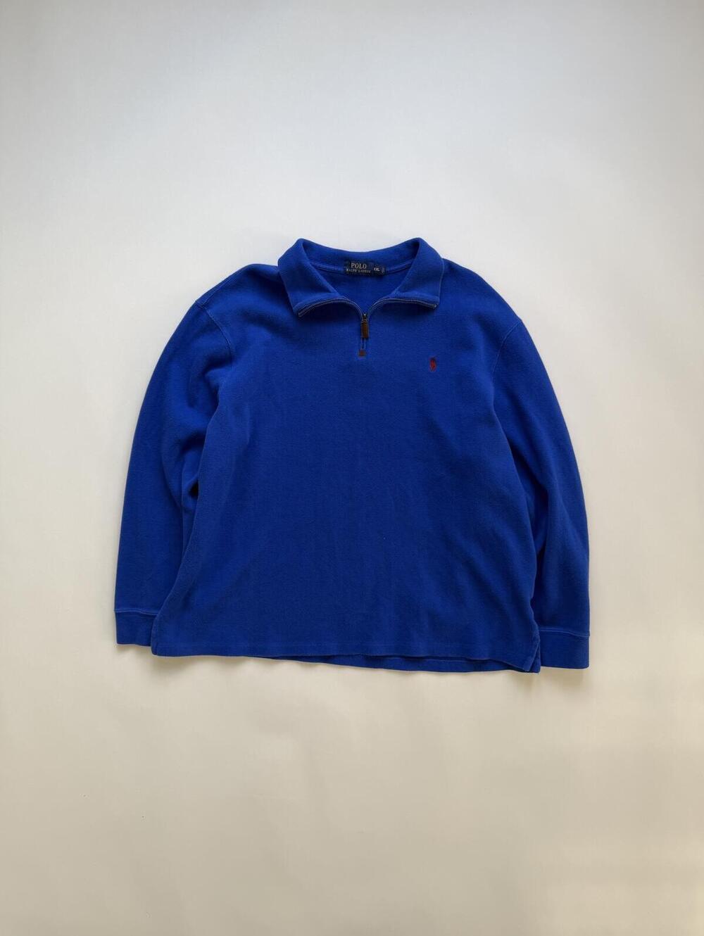 Vintage 90's Polo Ralph Lauren Blue Quarter-zip sweater